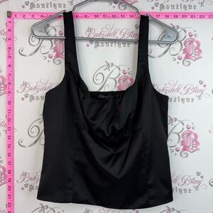 Dynamite tank top milkmaid shiny shirt Black Satin Scoop Neck Camisole